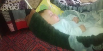 Не в шезлонг, а в цедилка отглеждат бебето Алекс в Малък Вършец