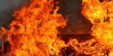 Минибагер изгоря