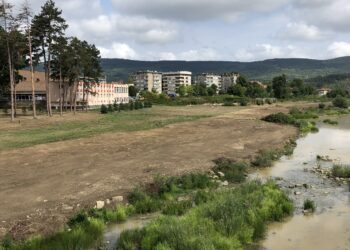 Почистен от растителност е Западният бряг на река Росица, под Спортната зала