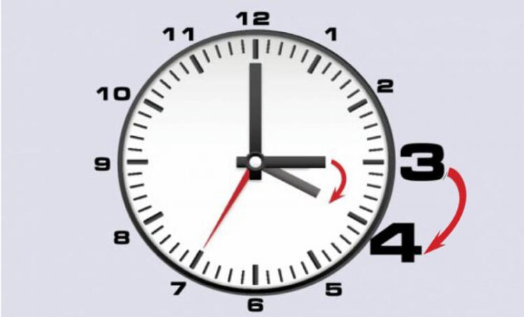 В неделя местим стрелките на часовника