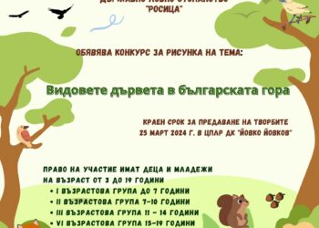 Община Севлиево и Държавно ловно стопанство “Росица” – Севлиево обявяват конкурс за рисунка на тема “Видовете дървета в българската гора”